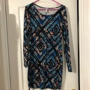 Long sleeve body con dress